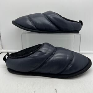 Sorel Hadley Nylon Slippers Womens 9 Black Faux Fur Lined Comfy Puffer